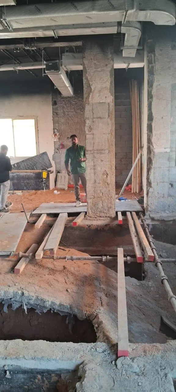 Column & foundation strengthening, site view 2