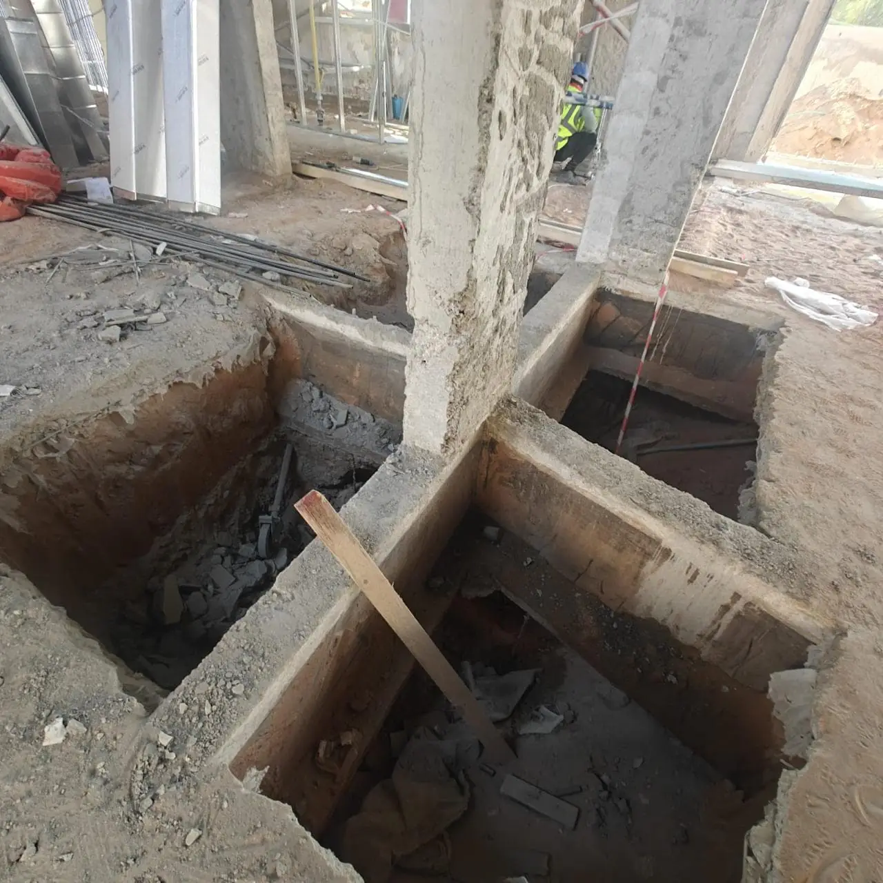 Column & foundation strengthening, site view 3